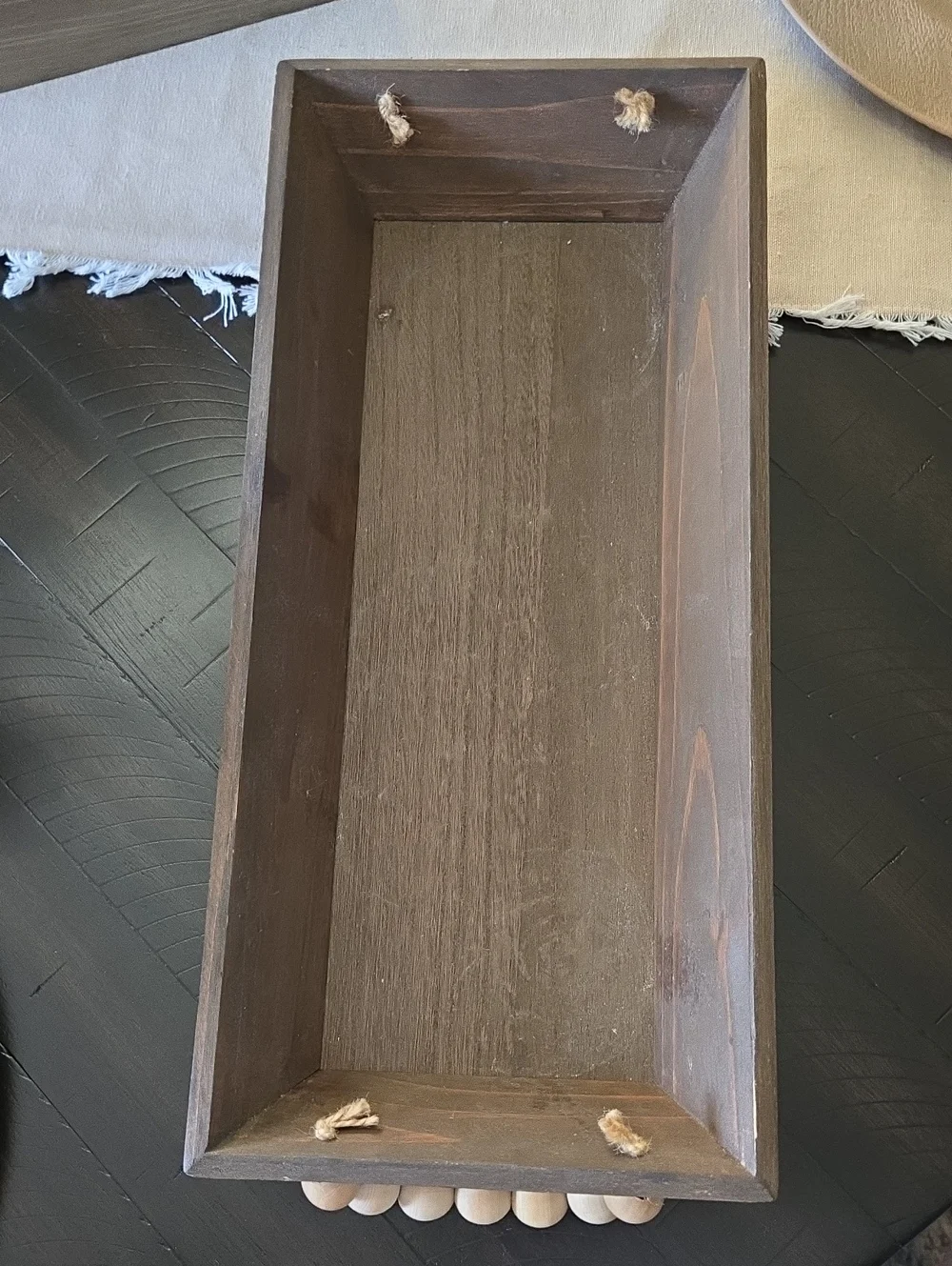 Wooden Decorative Tray in Dark Brown